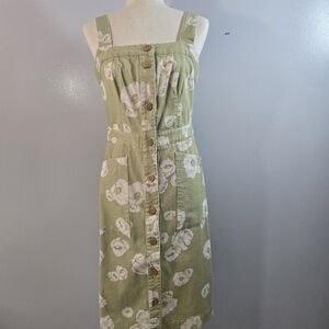 NWOT Antropologie Sissa Daisy Days Sundress Dress, Sage Green, s6